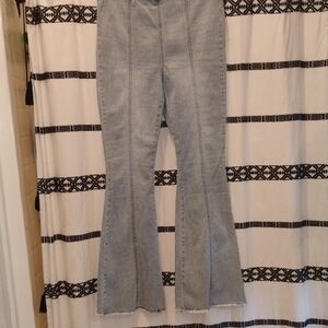 No Boundaries Light Gray Flare Pants